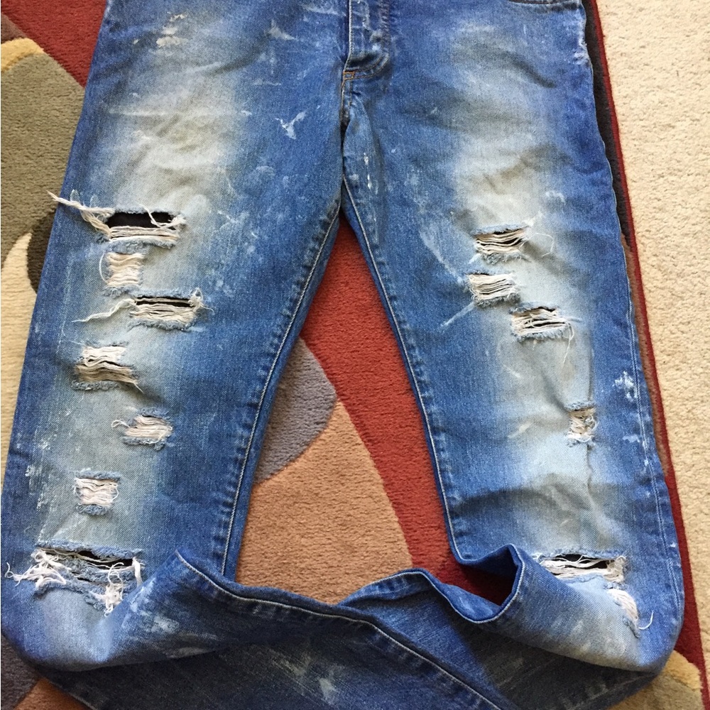 Balmain distressed denim